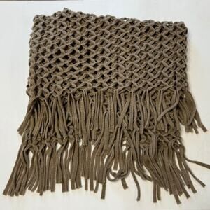 Women's Tan Lattice Tassel Infinity Scarf Shawl One Size